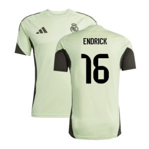 2025-2026 Real Madrid Training Jersey (Almost Lime) (Endrick 16)