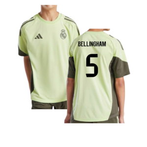 2025-2026 Real Madrid Training Jersey (Almost Lime) - Kids (Bellingham 5)