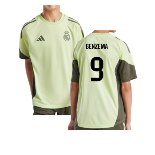 2025-2026 Real Madrid Training Jersey (Almost Lime) - Kids (Benzema 9)
