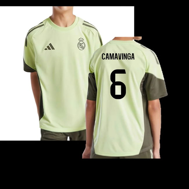 2025-2026 Real Madrid Training Jersey (Almost Lime) - Kids (Camavinga 6)