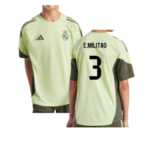 2025-2026 Real Madrid Training Jersey (Almost Lime) - Kids (E.Militao 3)