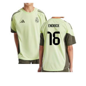 2025-2026 Real Madrid Training Jersey (Almost Lime) - Kids (Endrick 16)