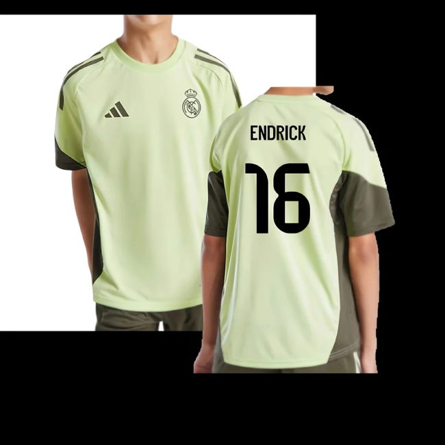 2025-2026 Real Madrid Training Jersey (Almost Lime) - Kids (Endrick 16)