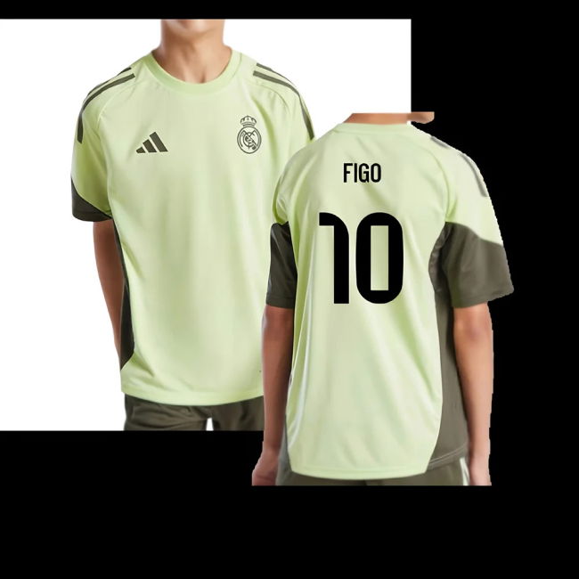 2025-2026 Real Madrid Training Jersey (Almost Lime) - Kids (Figo 10)
