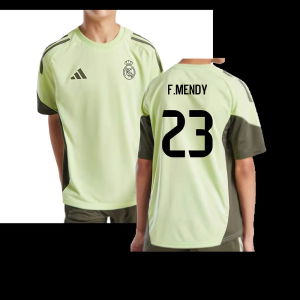 2025-2026 Real Madrid Training Jersey (Almost Lime) - Kids (F.Mendy 23)