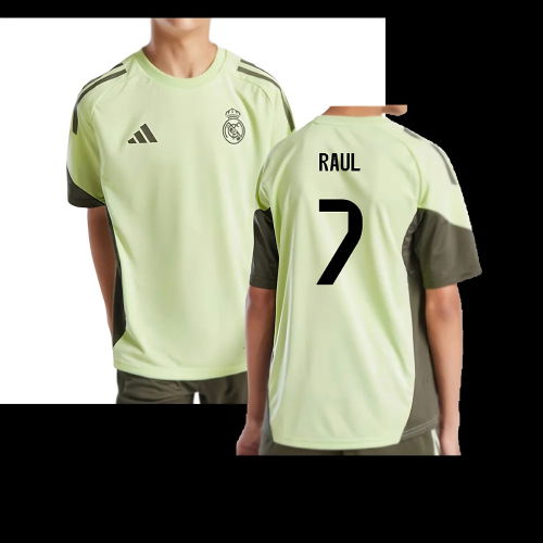 2025-2026 Real Madrid Training Jersey (Almost Lime) - Kids (Raul 7)