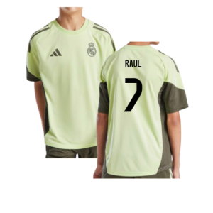 2025-2026 Real Madrid Training Jersey (Almost Lime) - Kids (Raul 7)