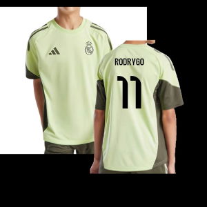2025-2026 Real Madrid Training Jersey (Almost Lime) - Kids (Rodrygo 11)