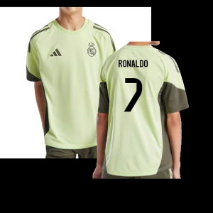 2025-2026 Real Madrid Training Jersey (Almost Lime) - Kids (Ronaldo 7)