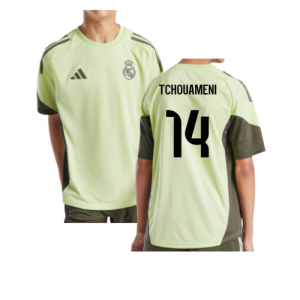 2025-2026 Real Madrid Training Jersey (Almost Lime) - Kids (Tchouameni 14)