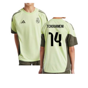 2025-2026 Real Madrid Training Jersey (Almost Lime) - Kids (Tchouameni 14)