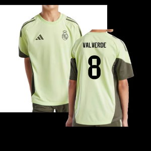 2025-2026 Real Madrid Training Jersey (Almost Lime) - Kids (Valverde 8)