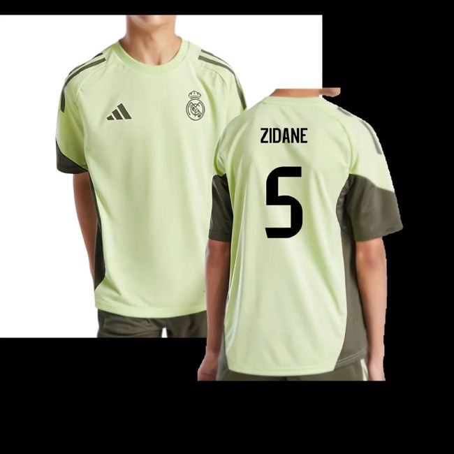 2025-2026 Real Madrid Training Jersey (Almost Lime) - Kids (Zidane 5)