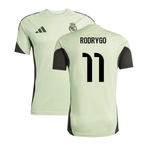 2025-2026 Real Madrid Training Jersey (Almost Lime) (Rodrygo 11)