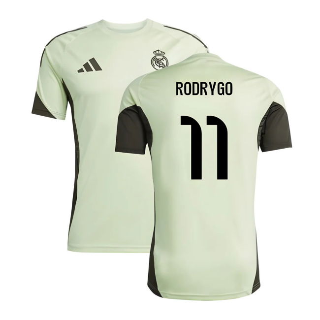 2025-2026 Real Madrid Training Jersey (Almost Lime) (Rodrygo 11)