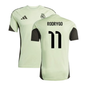 2025-2026 Real Madrid Training Jersey (Almost Lime) (Rodrygo 11)