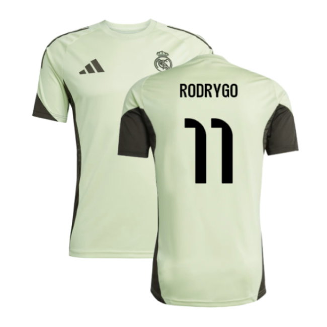 2025-2026 Real Madrid Training Jersey (Almost Lime) (Rodrygo 11)