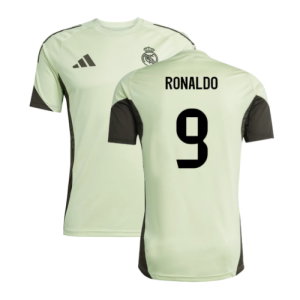 2025-2026 Real Madrid Training Jersey (Almost Lime) (Ronaldo 9)