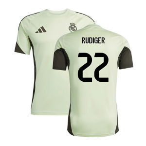 2025-2026 Real Madrid Training Jersey (Almost Lime) (Rudiger 22)