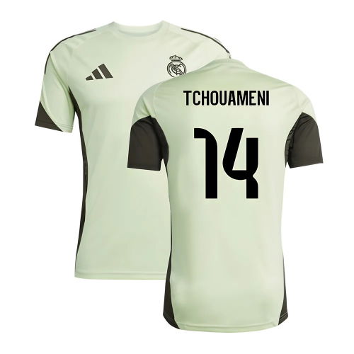 2025-2026 Real Madrid Training Jersey (Almost Lime) (Tchouameni 14)