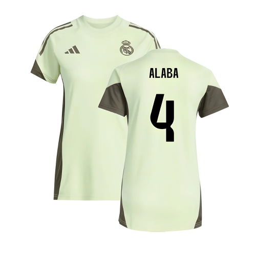 2025-2026 Real Madrid Training Jersey (Almost Lime) - Womens (Alaba 4)