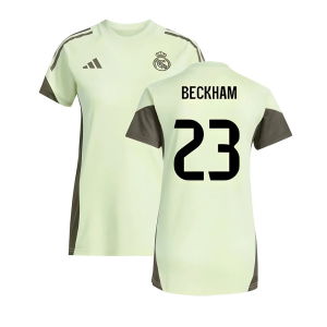 2025-2026 Real Madrid Training Jersey (Almost Lime) - Womens (Beckham 23)