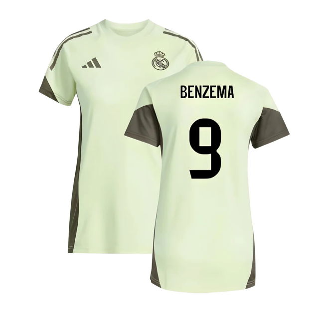 2025-2026 Real Madrid Training Jersey (Almost Lime) - Womens (Benzema 9)