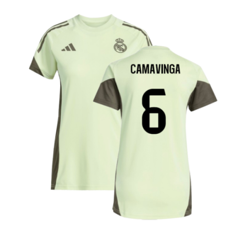 2025-2026 Real Madrid Training Jersey (Almost Lime) - Womens (Camavinga 6)