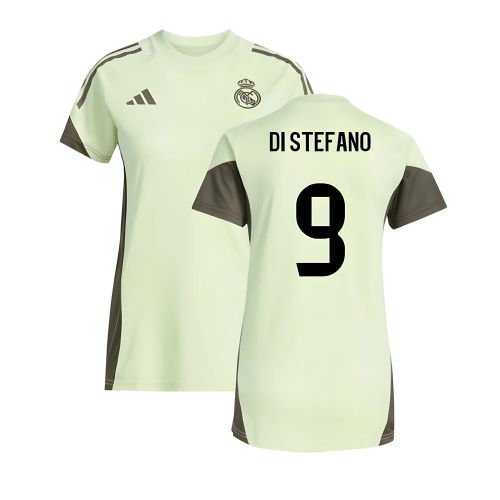 2025-2026 Real Madrid Training Jersey (Almost Lime) - Womens (Di Stefano 9)