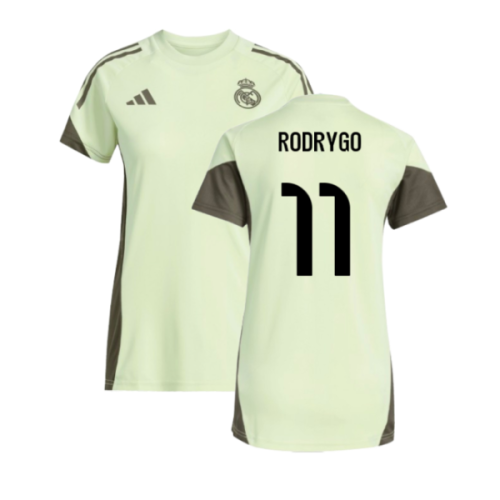 2025-2026 Real Madrid Training Jersey (Almost Lime) - Womens (Rodrygo 11)