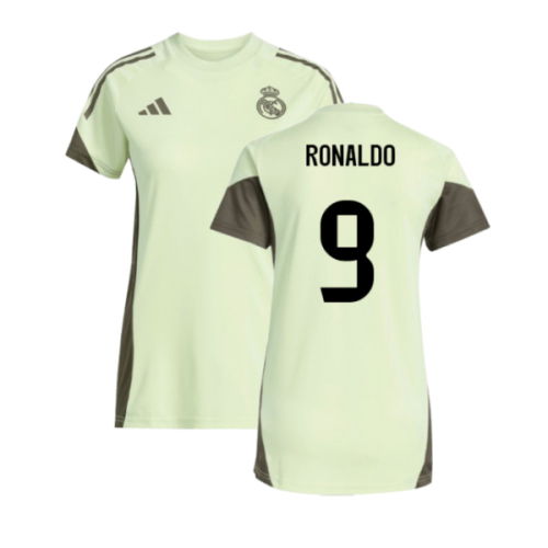 2025-2026 Real Madrid Training Jersey (Almost Lime) - Womens (Ronaldo 9)