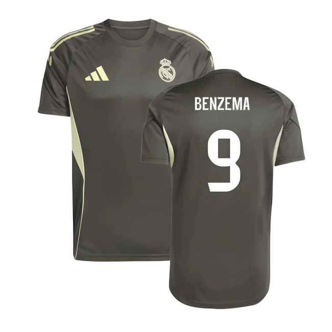 2025-2026 Real Madrid Training Jersey (Utility Grey) (Benzema 9)