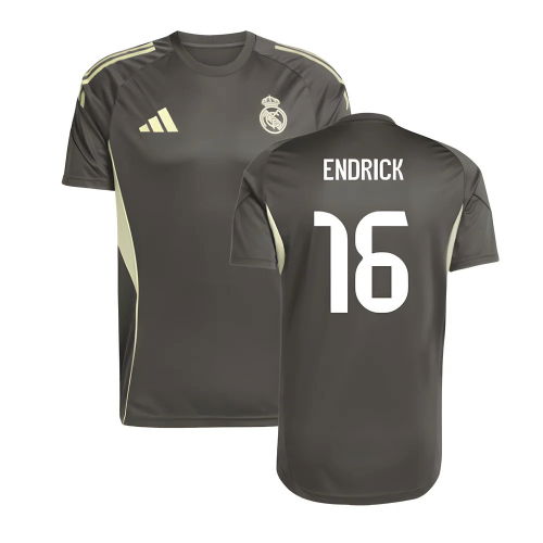 2025-2026 Real Madrid Training Jersey (Utility Grey) (Endrick 16)