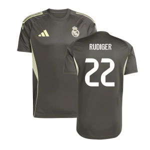 2025-2026 Real Madrid Training Jersey (Utility Grey) (Rudiger 22)
