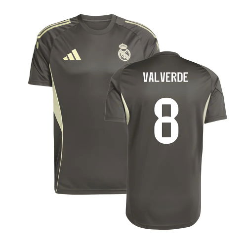 2025-2026 Real Madrid Training Jersey (Utility Grey) (Valverde 8)