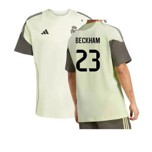 2025-2026 Real Madrid Training Tee (Almost Lime) (Beckham 23)