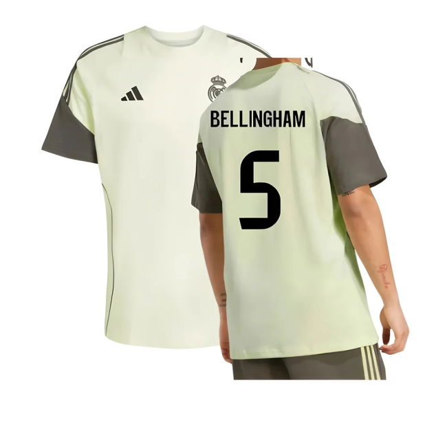 2025-2026 Real Madrid Training Tee (Almost Lime) (Bellingham 5)