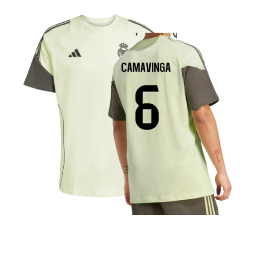2025-2026 Real Madrid Training Tee (Almost Lime) (Camavinga 6)