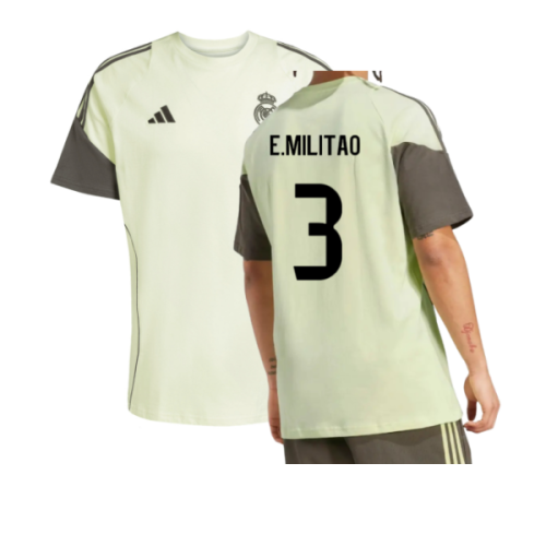 2025-2026 Real Madrid Training Tee (Almost Lime) (E.Militao 3)