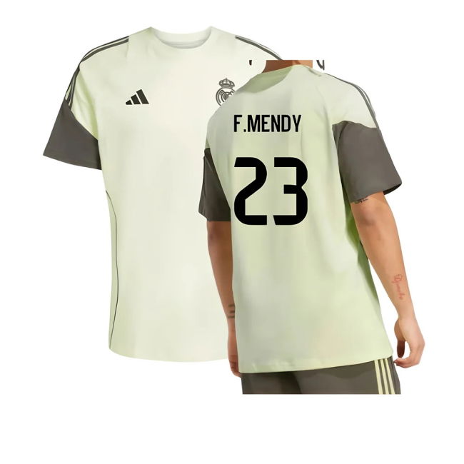2025-2026 Real Madrid Training Tee (Almost Lime) (F.Mendy 23)