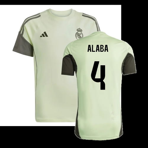 2025-2026 Real Madrid Training Tee (Almost Lime) - Kids (Alaba 4)