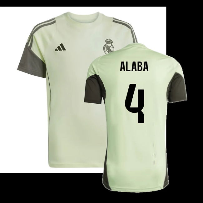 2025-2026 Real Madrid Training Tee (Almost Lime) - Kids (Alaba 4)