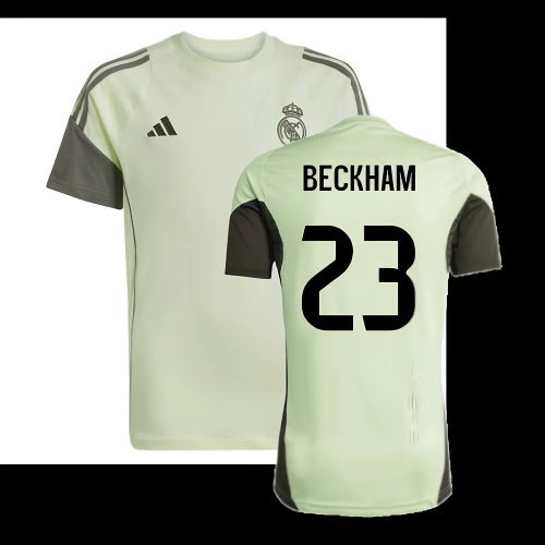 2025-2026 Real Madrid Training Tee (Almost Lime) - Kids (Beckham 23)