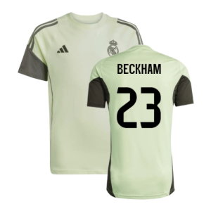 2025-2026 Real Madrid Training Tee (Almost Lime) - Kids (Beckham 23)