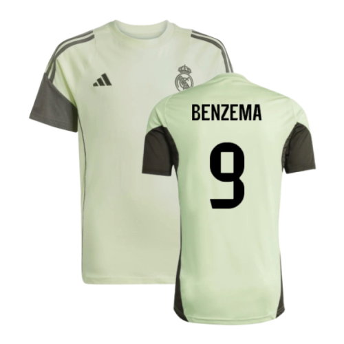 2025-2026 Real Madrid Training Tee (Almost Lime) - Kids (Benzema 9) 2025-2026 Real Madrid Training Tee (Almost Lime) - Kids (Benzema 9)