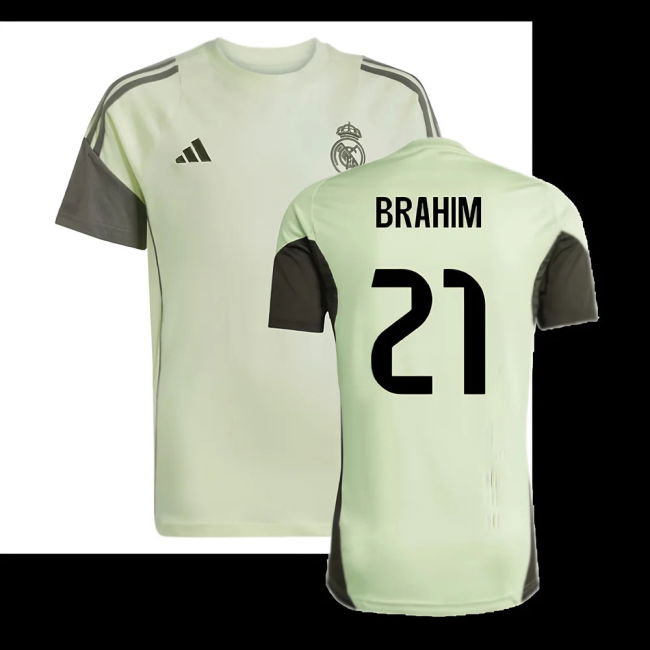 2025-2026 Real Madrid Training Tee (Almost Lime) - Kids (Brahim 21)