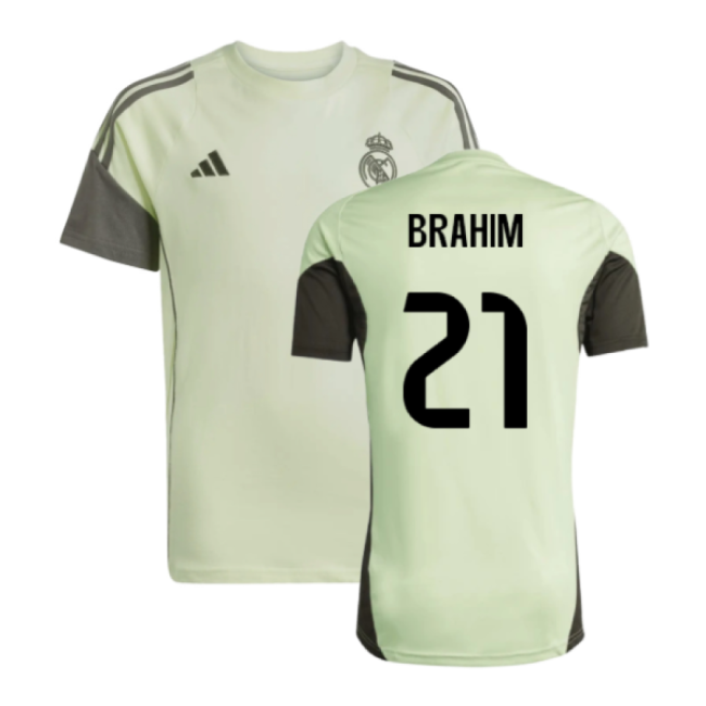 2025-2026 Real Madrid Training Tee (Almost Lime) - Kids (Brahim 21)