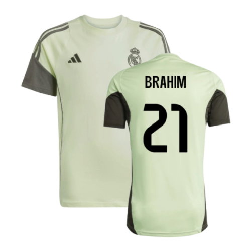 2025-2026 Real Madrid Training Tee (Almost Lime) - Kids (Brahim 21)