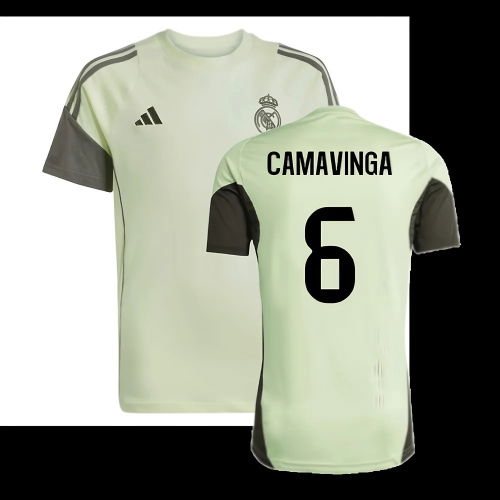 2025-2026 Real Madrid Training Tee (Almost Lime) - Kids (Camavinga 6)