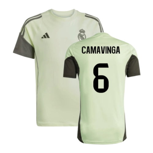 2025-2026 Real Madrid Training Tee (Almost Lime) - Kids (Camavinga 6)